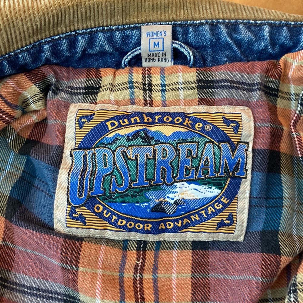 Vintage Dunbrooke Flannel Lined Denim Chore Barn Hunting Coat Corduroy Cotton - Picture 7 of 13